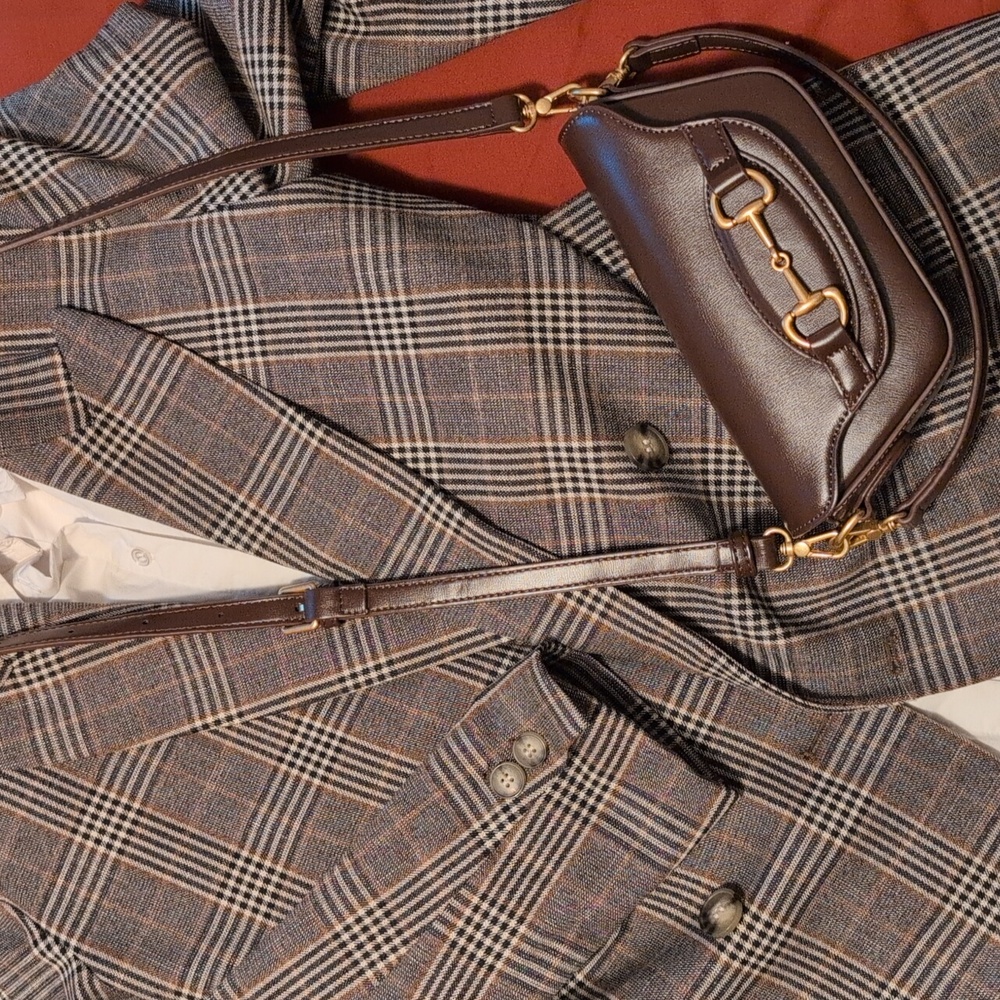 H&M Brown Plaid Blazer